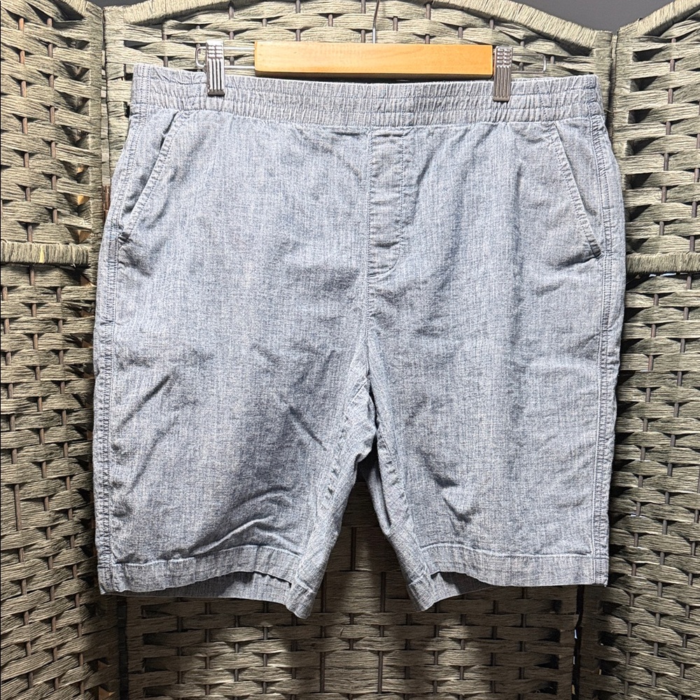 Lands' End Blue Chambray Flat Front Shorts - Picture 2 of 5